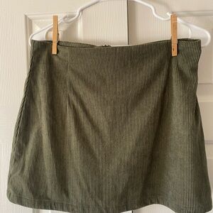 Olive Green Corduroy Skirt